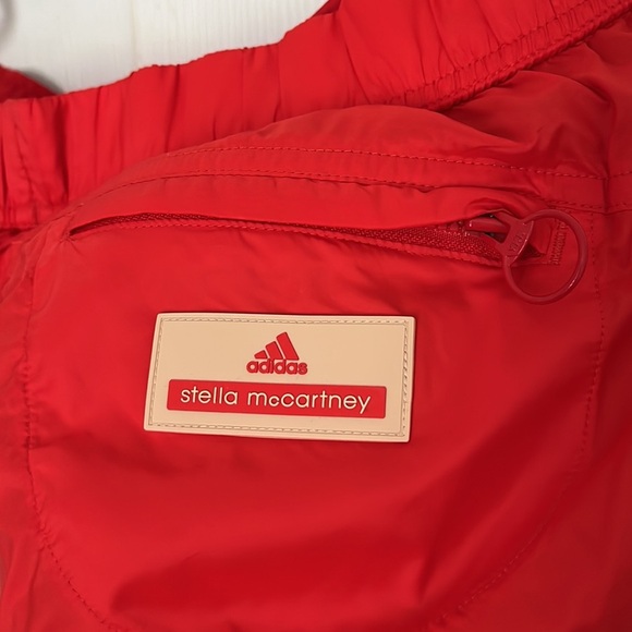 Stella McCartney By Adidas Red Shorts 2 in one mesh layered Sz Small - Picture 4 of 9